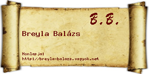 Breyla Balázs névjegykártya